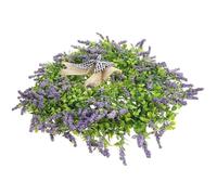 HOOWIFFY Guirnalda de Flores Artificiales de Lavanda Falsa en Forma de Corazón Grande, Decoración Colgante para Puerta, Decoración de Primavera para Bodas y Fiestas, Adorno Decorativo