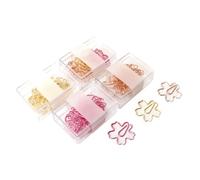HOOWIFFY Juego de 12 Abrazaderas de Papel Forma de Flor de Cerezo, Creativas y Prácticas, de Metal para Oficina y Recompensas Educativas Color Aleatorio