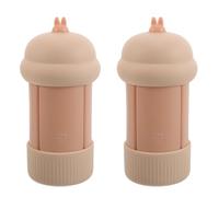 HOOWIFFY Juego de 2 botellas de viaje portátiles de silicona, 4 en 1, a prueba de fugas, minibotellas para artículos de aseo líquido para viajes, camping, gimnasio y uso diario (60 ml)
