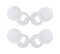 HOOWIFFY Juego de 4 Pares de Tornillos de Fijación para Inodoro Tapas de Plástico Blanco, Accesorios para Baño que Ocultan los Pernos y Facilitan la Instalación