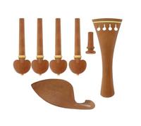 HOOWIFFY Juego de Accesorios para Violín y Alta Fiabilidad de Madera de Azufaifo 4/4 Incluye Barbada, Clavijas, Cordal y Pasador, Diseño Clásico para Entusiastas del Violín