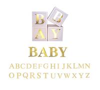 HOOWIFFY Juego de Cajas Decorativas de Papel Letras para Shower y Fiesta de Revelación de Género, Decoración Unisex en Varios Colores, 1 Set