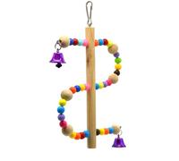 HOOWIFFY Juguete de Columpio para Loros de Madera, Soporte para Pájaros Función de Entretenimiento y Desarrollo de Habilidades, Adecuado para Jaulas Pequeñas