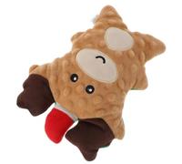 HOOWIFFY Juguete de Peluche Indestructible para Perros Pequeños Diseño de Jengibre y Reno, Chirriante y Masticable, Adecuado para Juego al Aire Libre y Regalos Navideños