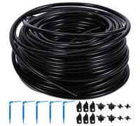 HOOWIFFY Kit de Riego por Goteo Automático para Plantas en Macetas y Árboles Jóvenes con Emisores de Flujo Estable, Material Pvc Ligero para Invernadero y Huerto
