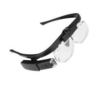 HOOWIFFY Lupa Gafas de Aumento Luz LED Montada, Diseño Ergonómico, Lente Óptica Acrílica y Batería 300mah para Lectura y Reparación