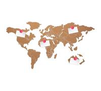 HOOWIFFY Mapa del Mundo en Madera Khaki de Tablero de Corcho Adhesivo Fácil de Pegar y Adecuado para Decorar Tu Hogar Arte Rústico Color Aleatorio para Decoración de Pared