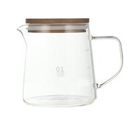 HOOWIFFY Olla de Vidrio Borosilicato de 300 Ml Tapa de Madera de Acacia, Cafetera para Preparar Café, Té y Whisky, Resistente al Calor y Frío, Adecuado para Uso Doméstico y Bebidas