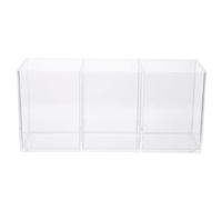 HOOWIFFY Organizador Acrílico Transparente de 3 Rejillas para Almacenamiento de Pinceles de Maquillaje y Papelería para Escritorio