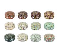HOOWIFFY Pack de 12 Tarros de Lata Redondos para Hacer Velas Artesanales, Tapa, Material de Hojalata Ligero y Estilo Vintage para Manualidades DIY Varios Estilos