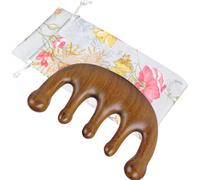 HOOWIFFY Peine para Masaje del Cuero Cabelludo y Alivia el Estrés de Madera de Sándalo Profesional Estimula Puntos de Acupuntura Diseño Único y Pulido Exquisito para Colección