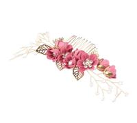 HOOWIFFY Peineta Pelo de Boda Diseño Floral de Aleación y Gemas de Imitación, Accesorio Elegante para Novia y Damas en Ocasión Especial