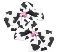 HOOWIFFY Pinzas Pelo Niña 2 Piezas Lazo Estampado de Vaca, Clip de Tela Diseño Lindo, Accesorio Pequeño para Cabello, Adecuado para Fiestas y Manualidades