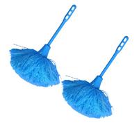 HOOWIFFY Plumero Estático Reutilizable 2 Piezas Azul para Limpieza Hogar y Coche Herramienta de Limpieza de Polvo con Mango Antideslizante Adecuado para Muebles Persianas y Espacios