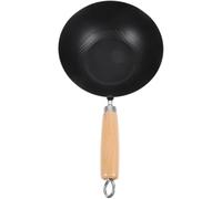 HOOWIFFY Sartén Wok Japonés Pequeño de 20 CM sin Revestimiento Hierro Fundido para Cocina a Gas y Estufas Abiertas Utensilio de Cocina Versátil para Saltear y Freír 1 Pieza sin Tapa