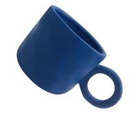 HOOWIFFY Taza de Cerámica Azul de 350ml Diseño Delicado y Fácil de Limpiar, Práctica para Café en Casa u Oficina