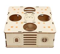 HOOWIFFY Túnel Laberinto para Hámster de Madera Natural, Juguete Interactivo para Ejercicio y Agilidad, Túnel para Mascotas Pequeñas, Ejercicio Divertido para Prevención de Obesidad