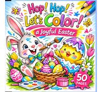Hop Hop Let's Color a Joyful Easter, 50 pages: Simple and fun educational pictures with an exciting adventure for toddlers and preschool children