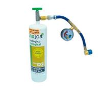 Hop Parts Gas Refrigerante Organico Ecologico Alternativo Gasica R134a y R12 - Kit Monodosis de 420g con Manguera de Carga - Uso Profesional para Aire Acondicionado