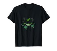 Hop To It: Leaping Frog Motivational Pond Life Camiseta, Hombre, Negro, S