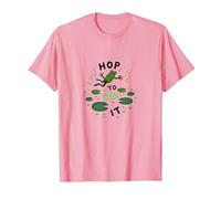 Hop To It: Leaping Frog Motivational Pond Life Camiseta, Hombre, Rosado, S