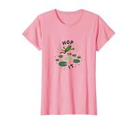 Hop To It: Leaping Frog Motivational Pond Life Camiseta, Mujer, Rosado, S