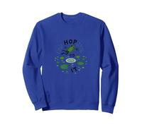 Hop To It: Leaping Frog Motivational Pond Life Sudadera, Unisex para Adultos, Azul Real, L