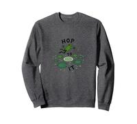Hop To It: Leaping Frog Motivational Pond Life Sudadera, Unisex para Adultos, Jaspeado Oscuro, S