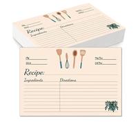 Hopbucan Juego de tarjetas de recetas 4 x 6 de 100 tarjetas de recetas impresas en ambos lados de cartón grueso, como regalo para madre, hermana, hija, novia