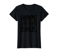 Hope Anchors The Soul Camiseta gráfica económica, Mujer, Negro, XS