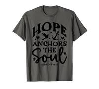 Hope Anchors The Soul - Verso bíblico Inspirador Cristiano Camiseta
