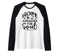 Hope Anchors The Soul - Verso bíblico Inspirador Cristiano Camiseta Manga Raglan