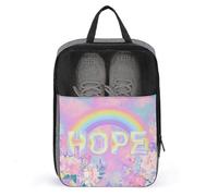 Hope - Bolsa de zapatos de color arcoíris pastel para viajes, uso diario, bolsa de almacenamiento antipolvo para zapatos de golf