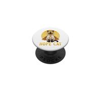 Hope Cat Himalayan Yellow Ribbon - Concientización sobre el cáncer Infantil PopSockets PopGrip Adhesivo