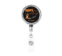 Hope for A Cure ADHD Awareness Heavy Duty Metal Badge Holder Carrete, retráctil Badge Holder con clip para cinturón para Key Name Card Holder Employee Teacher