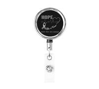 Hope for A Cure Charcot Marie Tooth Awareness Carrete de soporte de insignia de metal resistente, soporte de insignia retráctil con clip para cinturón para titular de tarjeta de nombre clave empleado