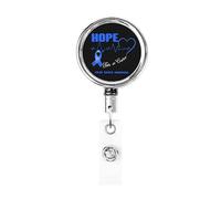 Hope for A Cure Colon Cancer Awareness Heavy Duty Metal Badge Holder Carrete, retráctil Badge Holder con clip para cinturón para clave Nombre Tarjeta Titular Empleado Maestro