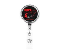 Hope for A Cure Hemophilia Awareness Heavy Duty Metal Badge Holder Carrete, retráctil Badge Holder con clip para cinturón para clave Nombre Tarjeta Titular Empleado Maestro