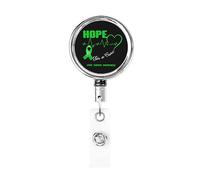 Hope for A Cure Liver Cancer Awareness Heavy Duty Metal Badge Holder Carrete, retráctil Badge Holder con clip para cinturón para clave Name Card Holder Employee Teacher
