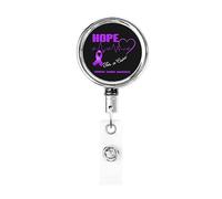 Hope for A Cure Stomach Cancer Awareness Heavy Duty Metal Badge Holder Carrete, retráctil Badge Holder con clip para cinturón para clave Name Card Holder Employee Teacher