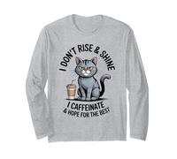 Hope For The Best Coffee Cat Morning Cafeine Lover Grumpy Manga Larga