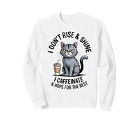 Hope For The Best Coffee Cat Morning Cafeine Lover Grumpy Sudadera