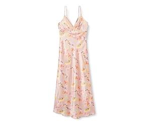 Hope & Ivy The Saffron Plunge Front Maxi Cami Dress with Cross Over Lace Trim in Soft Floral Vestido para ocasión Especial, Rosa, 46 para Mujer