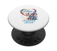 Hope leucodistrofia Warrior Elephant Awareness Ribbon PopSockets PopGrip Adhesivo
