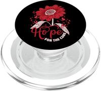 Hope Love Cure Red Ribbon Red Sunflower para concientizar sobre el SIDA PopSockets PopGrip para MagSafe