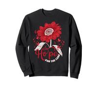 Hope Love Cure Red Ribbon Red Sunflower para concientizar sobre el SIDA Sudadera