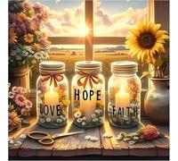 Hope Love Faith 1000 Piece Jigsaw Puzzles for Adults 65x65cm, Adult Jigsaw Puzzles 1000 Pieces, Challenging&Brainteasing Puzzle Family Games, Beautiful Decoration Puzzle