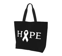 Hope Lung Cancer - Bolso de lona ligero para mujer, reutilizable, color negro