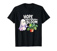 Hope Makes Tomorrow Bloom, Linda Amante de Las Plantas Fantasma Camiseta gráfica económica, Hombre, Negro, S