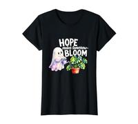Hope Makes Tomorrow Bloom, Linda Amante de Las Plantas Fantasma Camiseta gráfica económica, Mujer, Negro, S